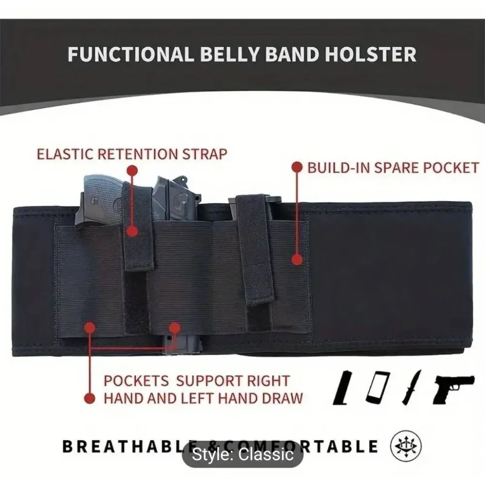 Universal concealed abdominal belt holster